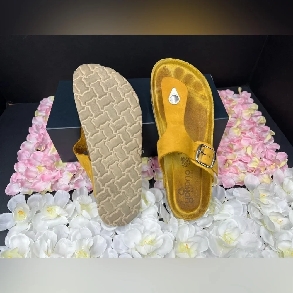 Yokono Yellow Suede Sandals, super cute size 38